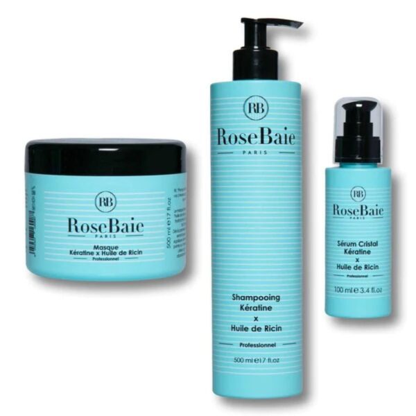 Trio Capillaire Ricin Rosebaie - Soin Complet pour Cheveux Fragiles